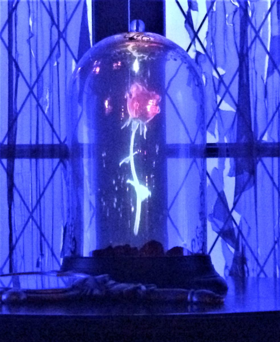 the Enchanted Rose, located in the Beast's Room, in Be Our Guest Restaurant.
