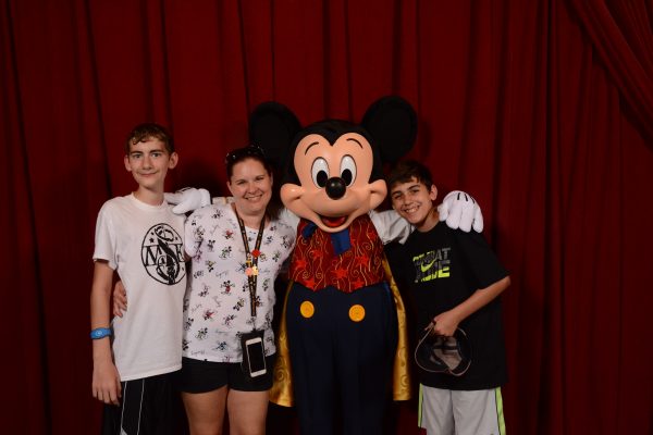 Meeting Mickey Mouse at Town Square Theater in Magic Kingdom at Walt Disney World