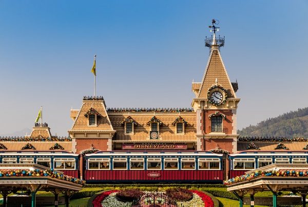 Train Station and Entrance to Disneyland in California