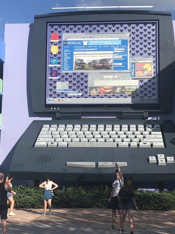 Large over-sized icons are scattered throughout Disney's Pop Century