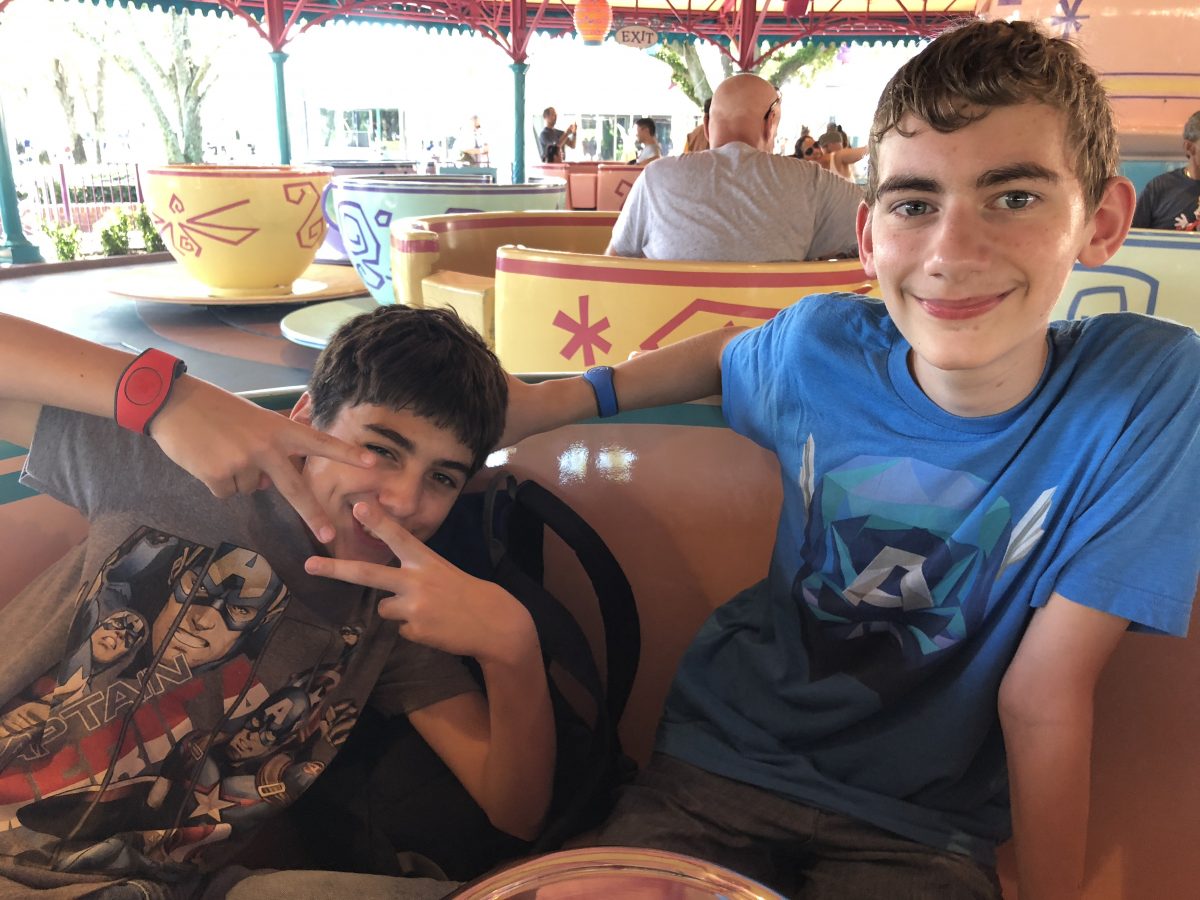 Waiting for The Mad Tea Party cups to start spinning