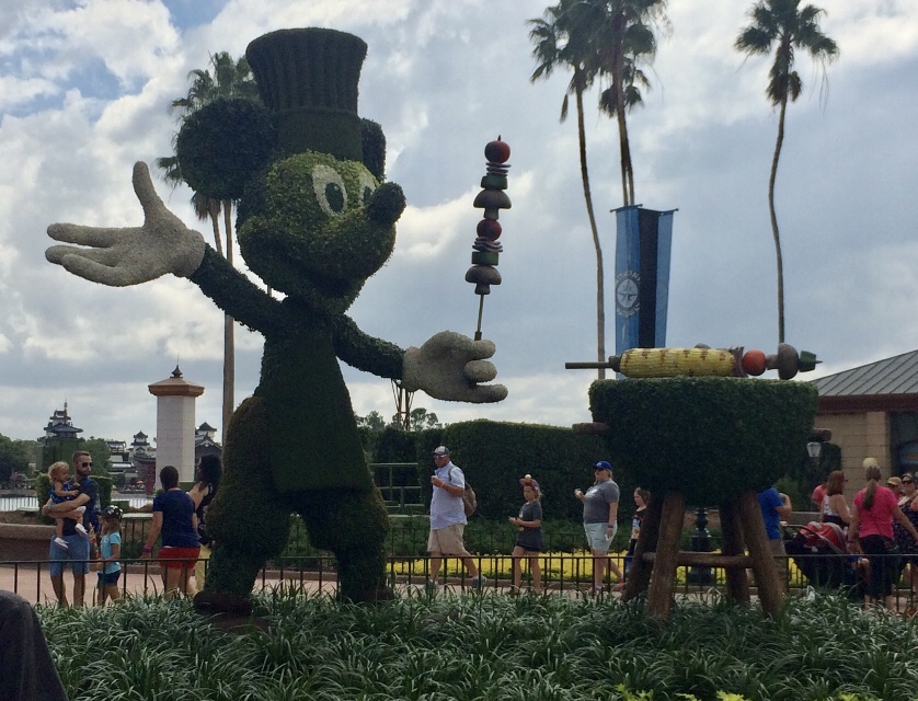 Mickey Topiary in Epcot at the Epcot International Food and Wine Festival