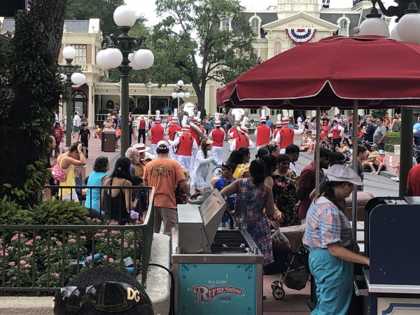 Typical day in the Magic Kingdom with the band playing on Main Street USA