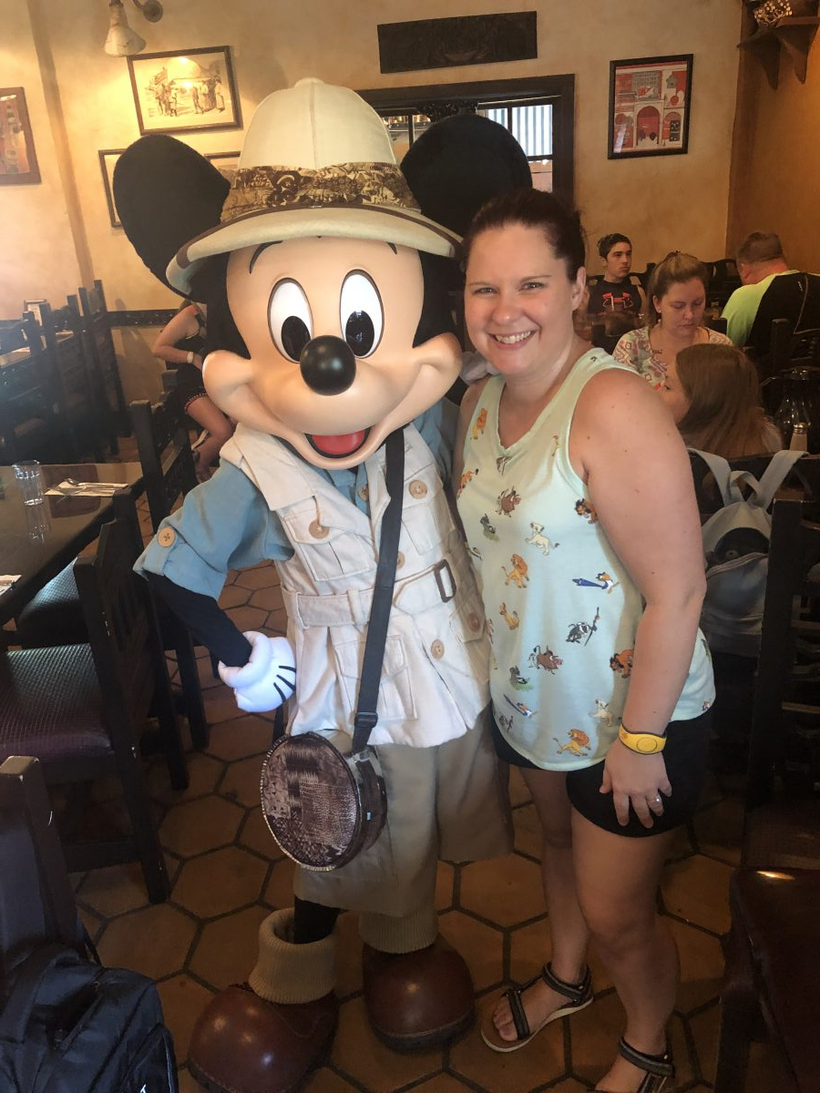 Meeting Mickey Mouse at Tusker House during Breakfast