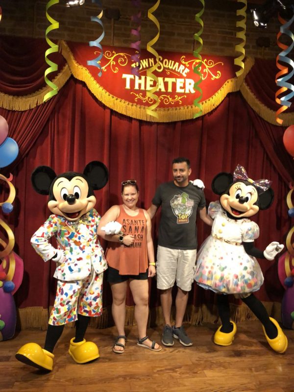 Meeting Mickey and Minnie in Town Square Theater
