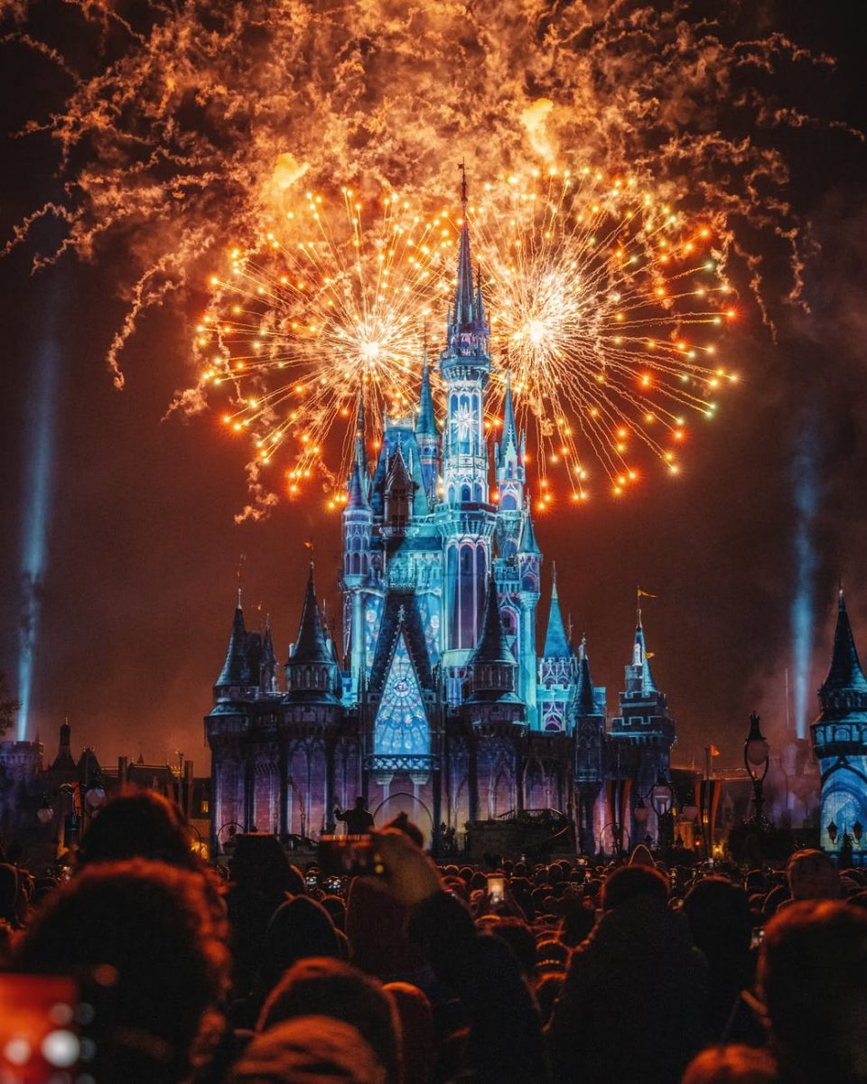 Walt Disney World fireworks at night