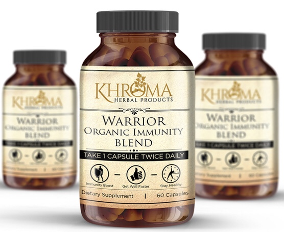 Glass bottle of Khroma Herbal Products