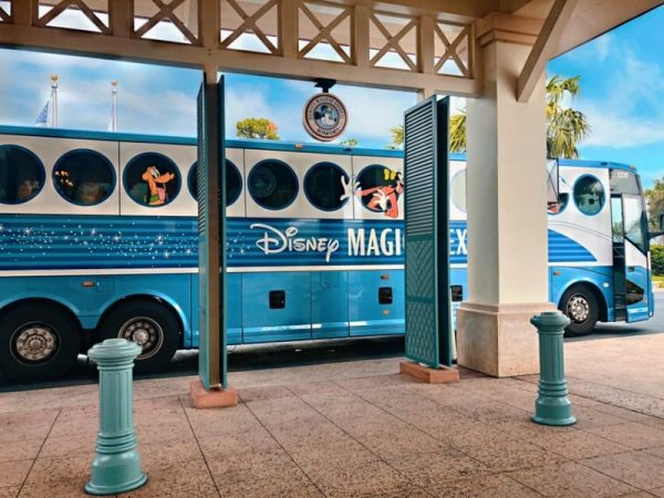 Disney's Magical Express waiting at the bus stop