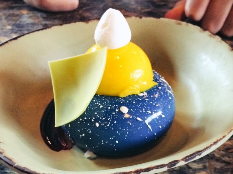 Blueberry cheesecake with passion fruit curd from Satu'li Canteen