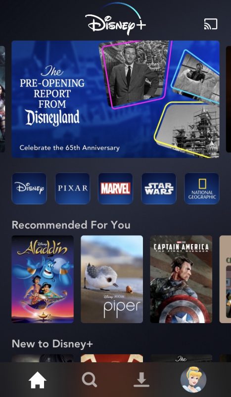 Disney+ App Screenshot