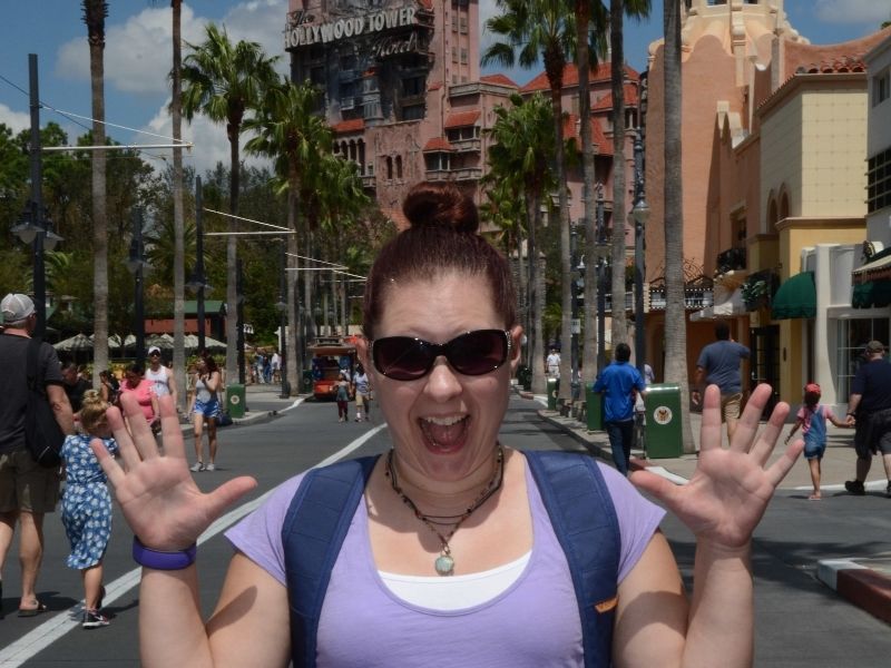Posed PhotoPass photo in front of Tower of Terror