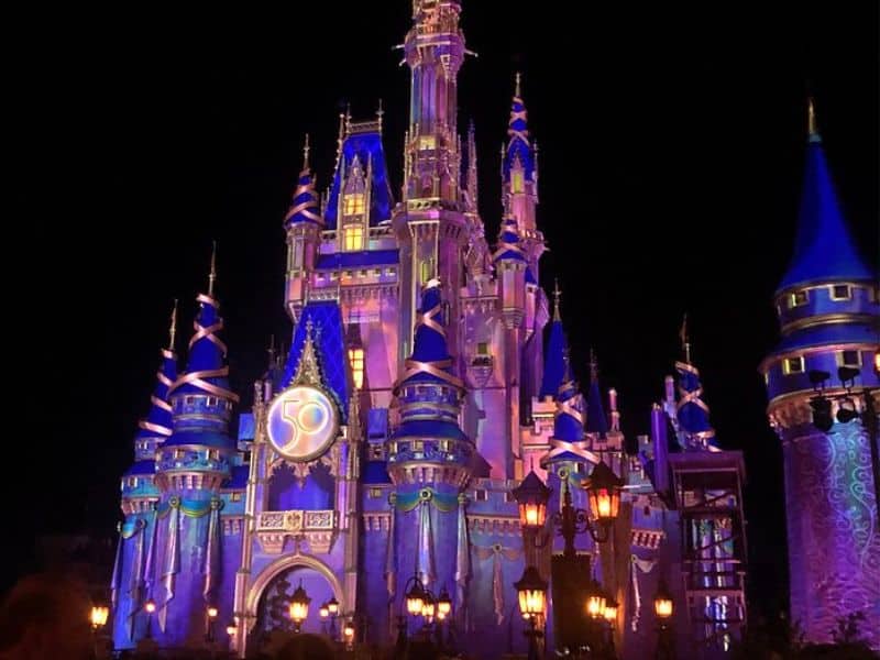 Walt Disney World castle at night