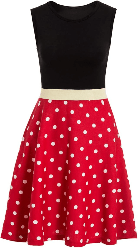 Sleeveless Minnie Mouse inspired women's dress