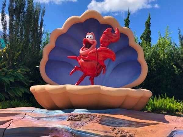A statue of Sebastian, from the Little Mermaid, at Disney's Art of Animation Resort