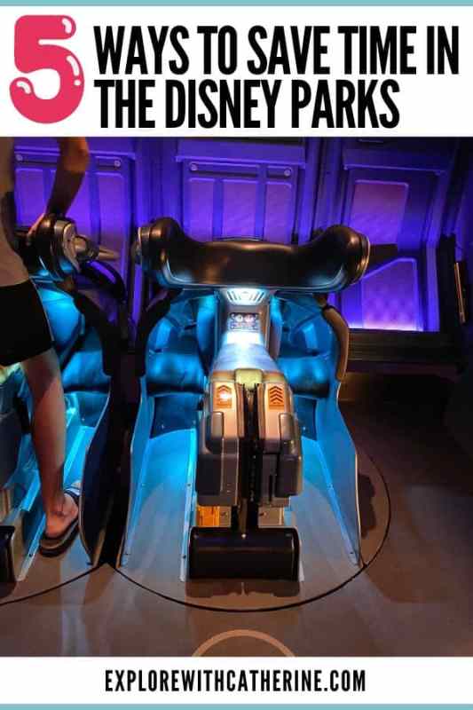 5 Ways To Save Time In the Disney Parks Pinterest Graphic for Blog Post