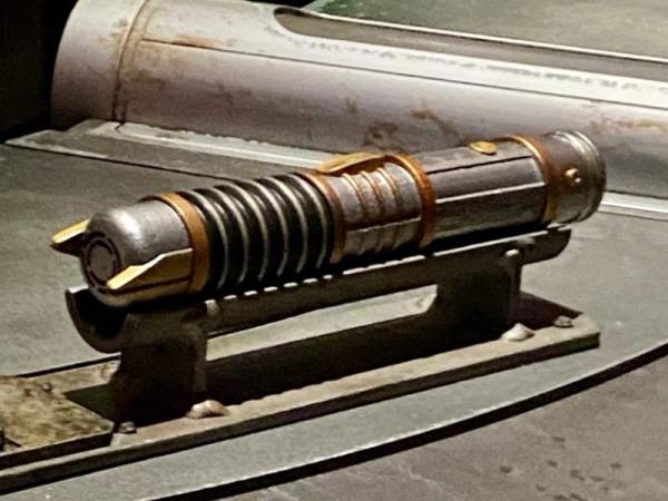 A custom hilt made at Savi's Workshop in Disney's Hollywood Studios